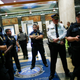 Department of Homeland Security police gather at a press conference in Philadelphia following a $1 billion drug bust by Customs and Border Protection agents.